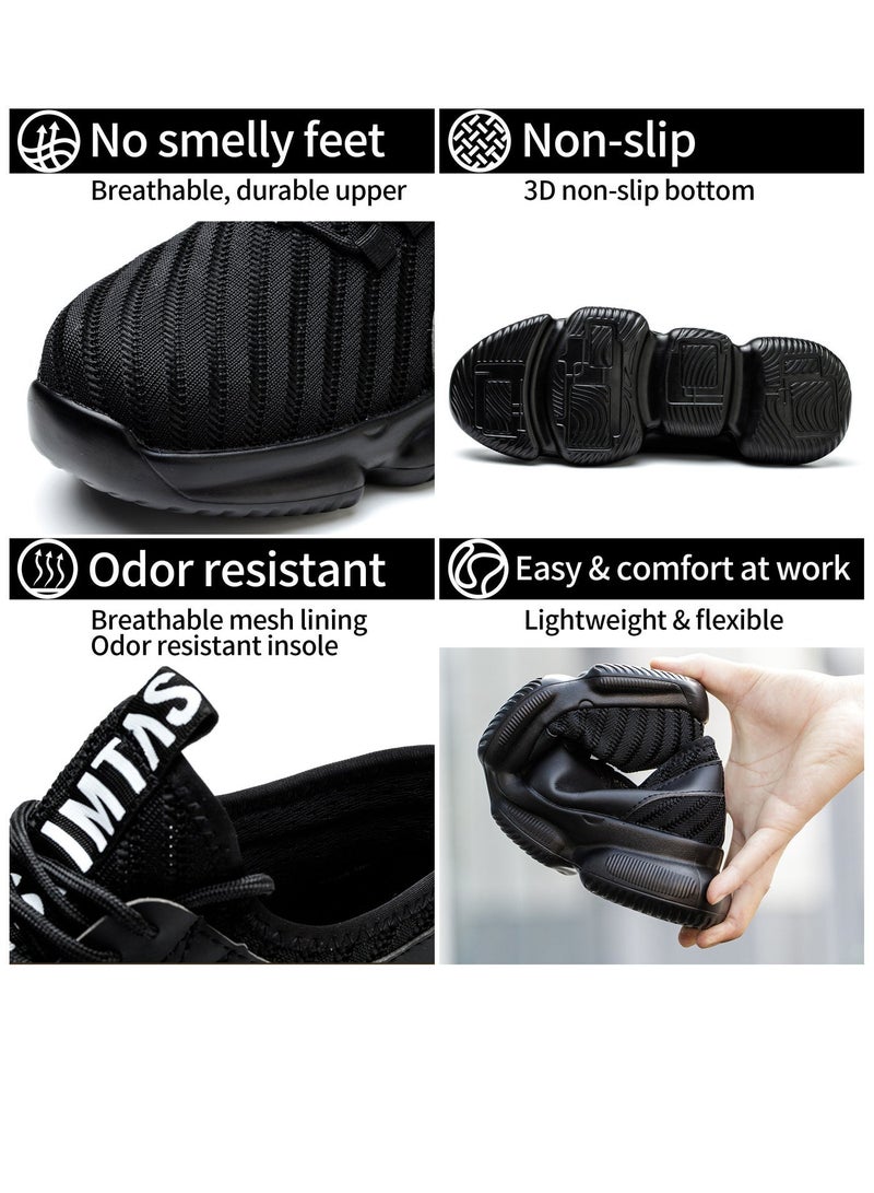 SLIMTA Men Women Safety Shoes Non-Slip Steel Toe Cap Trainers Mesh Breathable Lightweight Comfortable Puncture Proof Industrial Shoes - Image 5